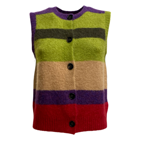 Gilet alpaca a righe