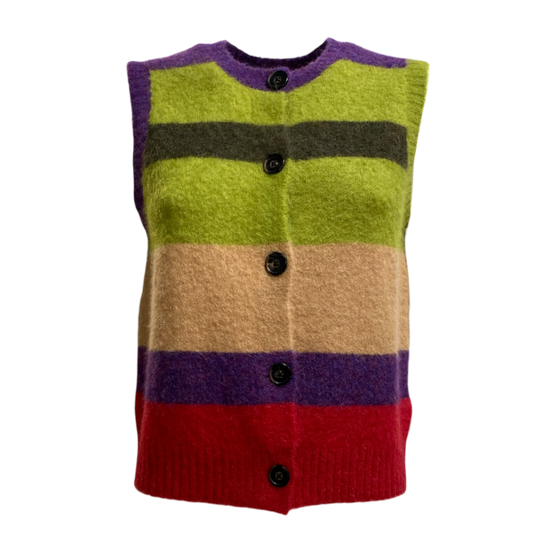 Gilet alpaca a righe