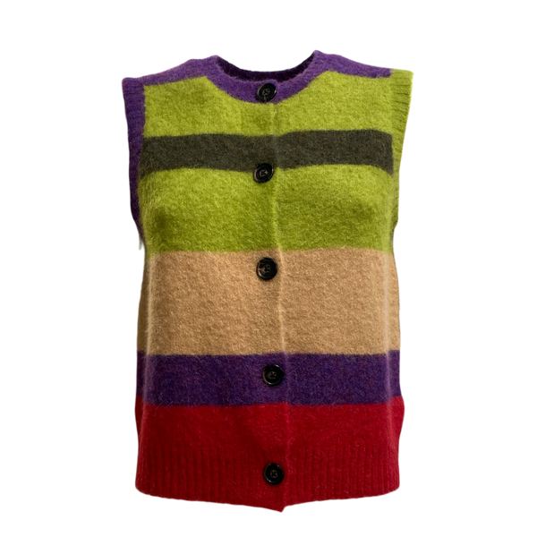 Gilet alpaca a righe