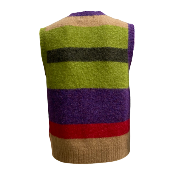 Gilet alpaca a righe