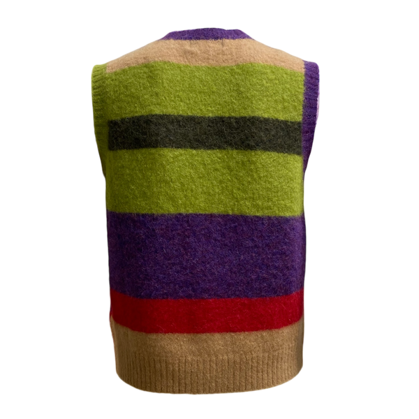 Gilet alpaca a righe