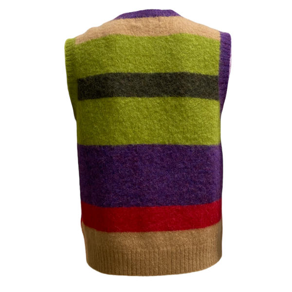 Gilet alpaca a righe