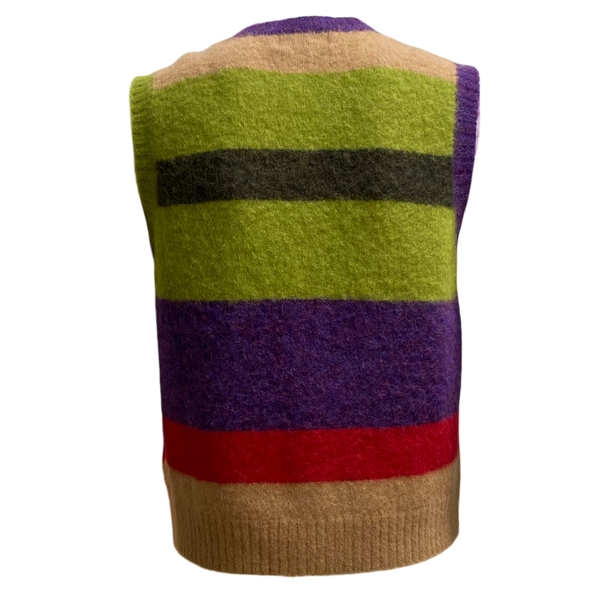 Gilet alpaca a righe