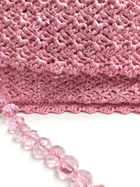 Pochette in rafia rosa