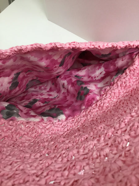 Pochette in rafia rosa