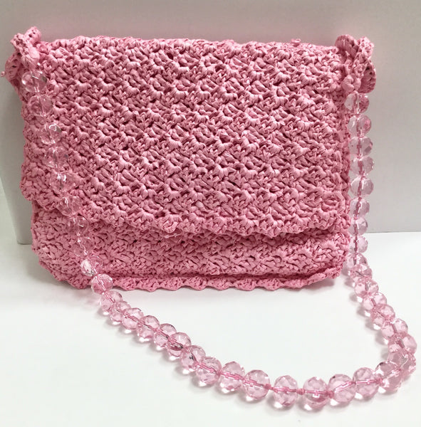 Pochette in rafia rosa