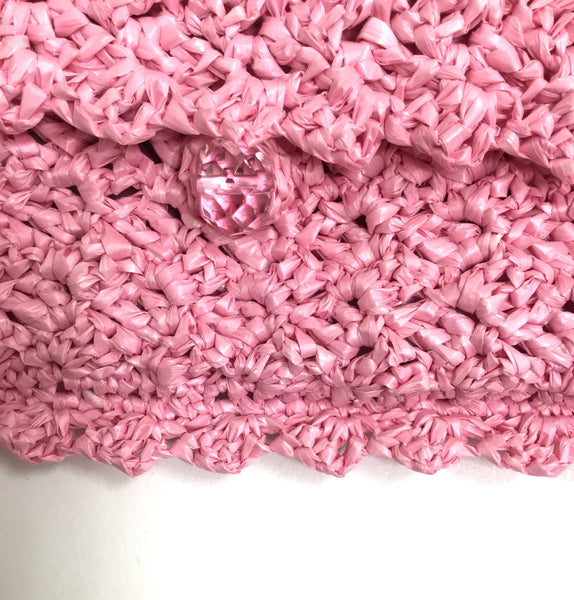 Pochette in rafia rosa