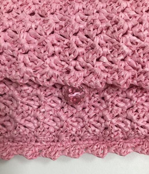 Pochette in rafia rosa