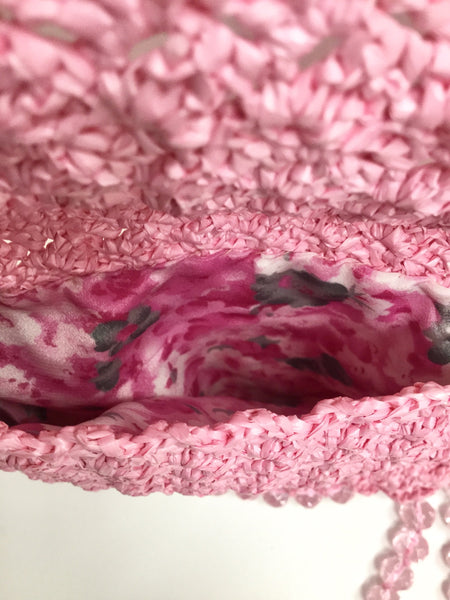 Pochette in rafia rosa