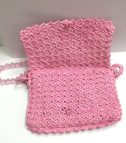 Pochette in rafia rosa